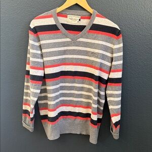 Jack & Jones Multicolor Striped V-Neck Sweater Size XL